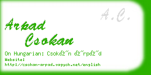 arpad csokan business card